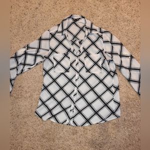 Express Black & White Blouse